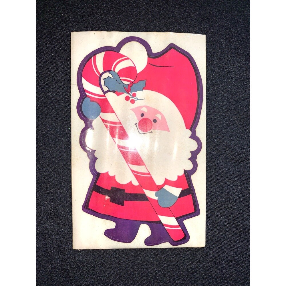 Vintage Hallmark Christmas Stickers Seals Gift Trim 3 pc Sealed MCM Retro Santa